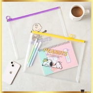 PEANUTS Snoopy & Charlie Brown Transparent A4 File Zipper Bag 2pcs