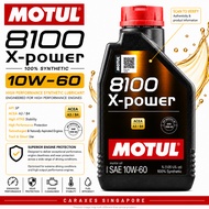 🇸🇬 MOTUL 8100 X-POWER 10W60 100% Synthetic Engine Oil Ester Technology [1L]