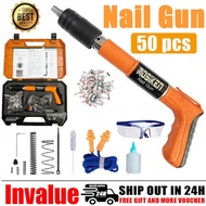 Free 150 Nails 7.3mm Mosiken Manual Nail Gun Steel Rivet Gun Paku Tembak Tufting Gun Concrete Rivet 