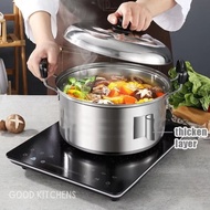 G013 5-Tier Pan SET LG 555 STAINLESS STEEL Lid (Without Steamer) Soup Pot Boiling Pot