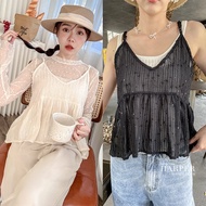 [HARPER] Sweet Sequined Shoulder Strap Vest |Ready Stock Vest Outer Thin Shoulder Straps [CLF27521H]