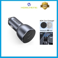 UGREEN 40W Dual-Port USB-C Car Charger: PD 20W Fast Charging - Smartphones, Tablets