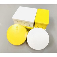 กล่องพักสาย สี่เหลี่ยม กลม ตราช้าง SCG กล่องพักสายไฟ สีขาว สีเหลือง