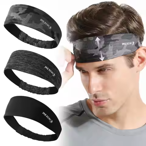 REXCHI Sweatband Men's Outdoor Cycling Ice Silk Breathable Fitness Quick Dry Anti Sweat Absorption H
