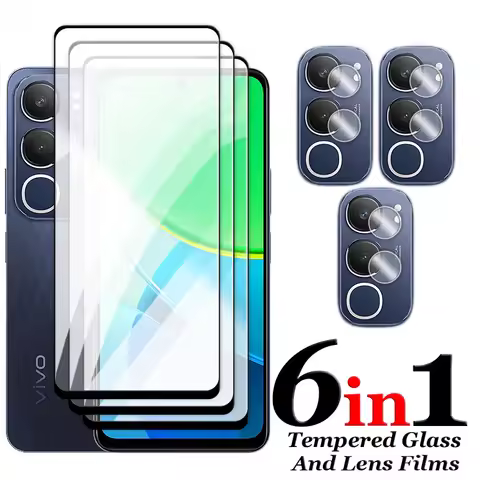 6in1 For Vivo Y19s 4G Glass For Vivo Y19s Tempered Glass 2.5D Full Cover Glue Screen Protector For V