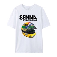 2025 Summer Fashion Ayrton Senna Helmet T-shirt Retro Racing Graphic Tee for Unisex Streetwear Lover