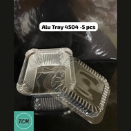 Aluminium Foil Tray with Lid 4504-P / Bekas Aluminium / Aluminium Tray Bakeri / 5pcs per pack