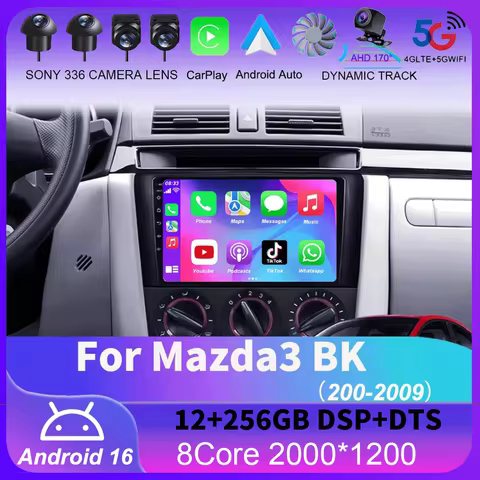 Android 16 For Mazda 3 I For Mazda3 BK 2003 - 2009 Car Radio Multimedia Video Player Navigation 2din