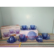 Glass Cup Set, (6 Cups with 6 Coasters) BBC Glass/ Glass/