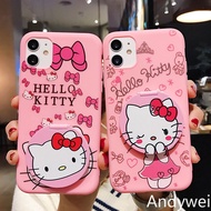 Realme C11 5 OPPO A15 A15S A53 A92 A52 A31 A91 A9 A5 A7 A5S A3S F5 F1S F7 A1K R9S F9 F11pro Hello Kitty Soft Case With Mirror Bracket