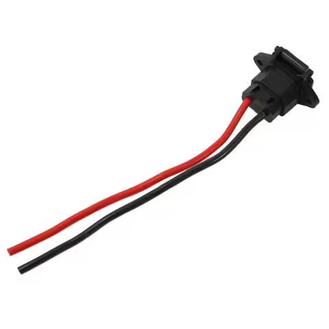 Electric Scooter Charging Socket Connector for E-Bike Battery 48V 36V with 16cm Cable Wire ABS Mater