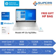 HP Laptop 15s-fq2508TU Silver or fq2507tu Gold (Intel core i7, 8gb ram, 512gb ssd, 15.6" FHD, Win10,