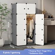 LG Lemari Plastik Portable Pakaian 12 Pintu Lemari Penyimpanan Serbaguna Wardrobe Lemari Baju Plasti