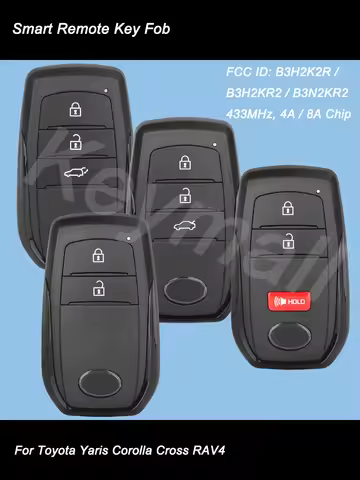 KEYECU Smart Remote Car Key Fob 2 3 Buttons 433MHz 4A 8A Chip for Toyota Yaris Corolla Cross RAV4 In