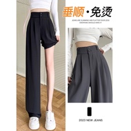 [Ready Stock] Black Suit Pants High-End Drape Feel Female Korean Version Slim Thin Style Trousers Hi
