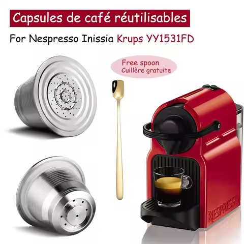 Coffee Capsule For Nespresso Inissia Krups YY1531FD Stainless Steel Coffee Filter Reusable Coffee Cr
