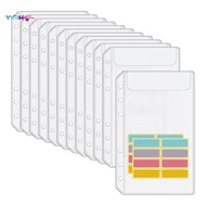 A6 Binder Pockets 12PCS No Zipper Envelopes for Budgeting,6-Hole Zipperless Binder Pouches Envelope 