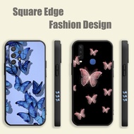 Blue pink Butterfly WLX16 For Tecno Spark Go 4 Air KC6 CE7 8C 7 7C Go Pop 5 Lte Phone Case Square Ed