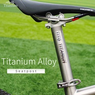 Tito Titanium Alloy Bike Seatpost Para Sa Mtb/Road Bicycle Seat Post 27.2/31.6 Mm*350Mm Titanium Se