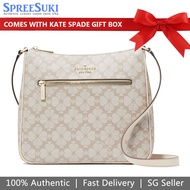 Kate Spade Handbag In Gift Box Sling Bag Spade Flower Swingpack Crossbody Dark Beige Multi # KG481