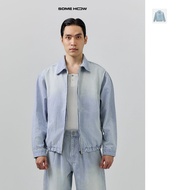 [New12] Jacket Relaxed Pinstripe Vintage Denim Comfortable Cool Stand Form, AK0091 SOMEHOW