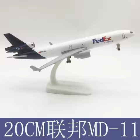 Toys Model 20cm FedEx MD-11 Airplane Diecast Metal MD11 Plane With Wheels Landing Gears Scale Aircra