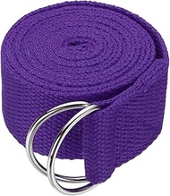 Yoga Strap for Stretching, Athletic Stretch Band 5.9ft & Purple with Adjustable Metal D Ring Buckle