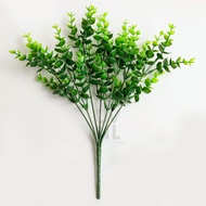 PLASTIC DECORATIVE LEAVES 7 BRANCHES MINI DOLLAR LEAVES ARTIFICIAL EUCALYPTUS DECORATIVE PLANTS