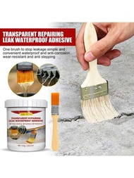 1套防水密封劑塗層,透明,適用於浴室地板,防水且具有增亮效果(附刷子)