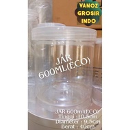 600 PLASTIC JAR ECONOMICML DIAMETER 9.5CM 600ML JAR/ 600ML TUBE JAR/