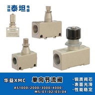 Huayi XMC One-Way Throttle Valve AS1/2/3000/4000-M5/01/02/03/04 Flow Control Valve