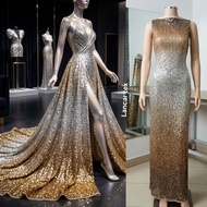 -sequin stretch fabric with a thousand sequins | Fine pleated sequin fabric | Sequin kebaya fabric l