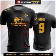 Baru T-shirt Microfibre Jersey Harimau Malaya (b) Negaraku + Print Nama Belakang