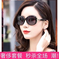 ✾Kacamata Hitam Polarisasi Baru Wajah Bulat Bingkai Besar Trendy Wanita Menunjukkan Cermin Mata Memandu 