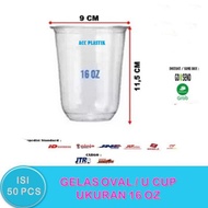 Oval u 16oz cup oval u 16oz round plastic 7gram thick contains 50pcs
