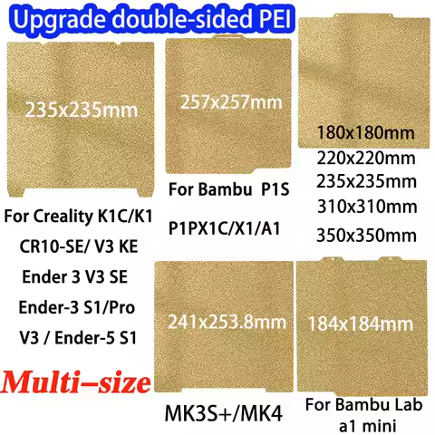 PEI Sheet Steel 235x235 180/220/235/300/310/350 Upgrade Double Sided Textured Magnetic Build Plate E