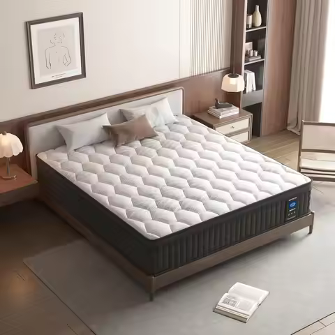 Queen Mattress,12 Inch Hybrid Mattresses Queen, Memory Foam Individual Pocket Springs Mattress in a