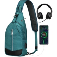 G4Free Sling Bag RFID Blocking Crossbody Sling Backpack Beg Dada Kecil Bahu Daypack dengan Port Peng