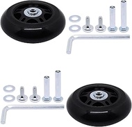 2pcs 80mmx23.5mm Luggage Wheels Replacement, Suitcase Replacement Wheels Black Rubber Wheel Parts fo
