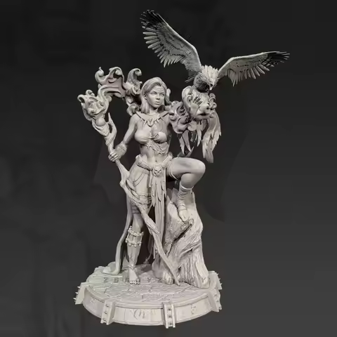 The height of man 38mm 50mm 75mm Female Warrior series resin kit white mold TD-7748/3D