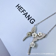 [Huahua Earrings Square Home] Birthday Gift HEFANG Light Luxury Butterfly Necklace Premium Elegant P