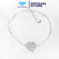 Lắc tay nữ cỏ 4 lá bạc ta Lắc tay cỏ bốn lá may mắn - Lắc tay bạc đẹp THJ