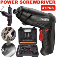 Pink 47 Items 3.6V Power Tool Kit, Suitable For Household Maintenance And Repair, 1300mAh Lithium Ba