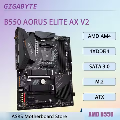 GIGABYTE B550 AORUS ELITE AX V2 Motherboard AMD B550 AM4 CPU For Ryzen 7 5800X3D 7 5800X 5 5600X 5 5