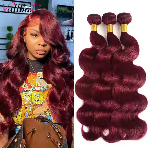 Vallbest 99J Burgundy Body Wave Bundles Human Hair Unprocessed Virgin Brazilian Body Wave Human Hair