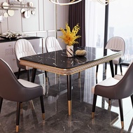 Ready Stock Dining Table Set Marble Glossy Table Top
