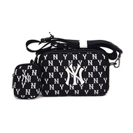 ☀เกาหลี MLB Direct Store☀MLB กระเป๋าสะพายไหล่ผู้ชายและผู้หญิงกระเป๋าผ้ายีนส์ crossbody NY Yankees กร