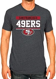 NFL Short Sleeve Charcoal T Shirt, Adult Sports Tee, Team Gear for Men and Women (San Francisco 49er