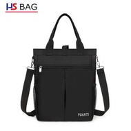 商務男裝斜孭袋 牛津布防水大容量 韓風通勤手袋- 黑色 均碼