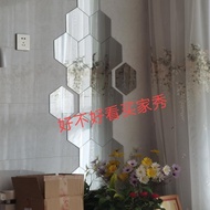 Hexagonal Mirror Stitching Adhesive Self-Adhesive Mirror Sticker Living Room Bedroom Bathroom Entran